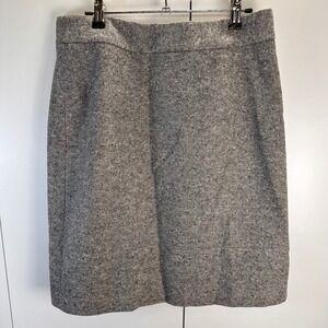 Brooks Brothers Womens Sz 10 Gray Tweed 100% Wool Pencil Skirt Old Money Luxury‎